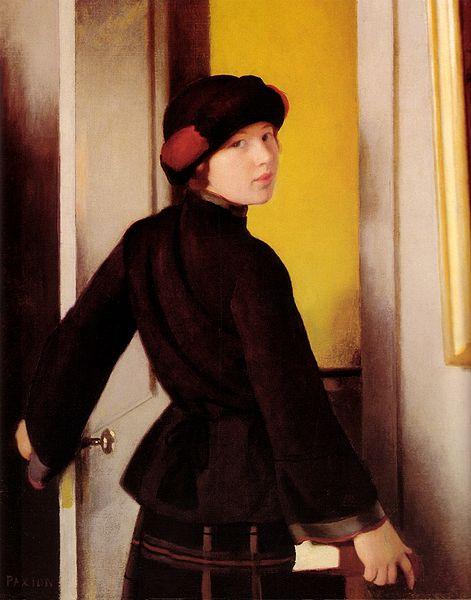 William McGregor Paxton Leaving the studio oil painting image